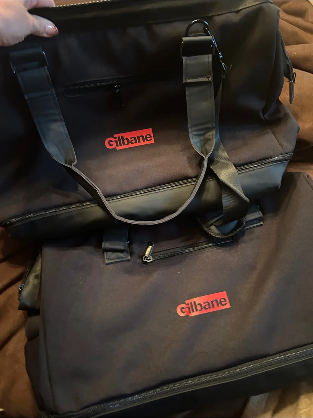 Black Travel Duffel Bag with Red Logo bundle NEW